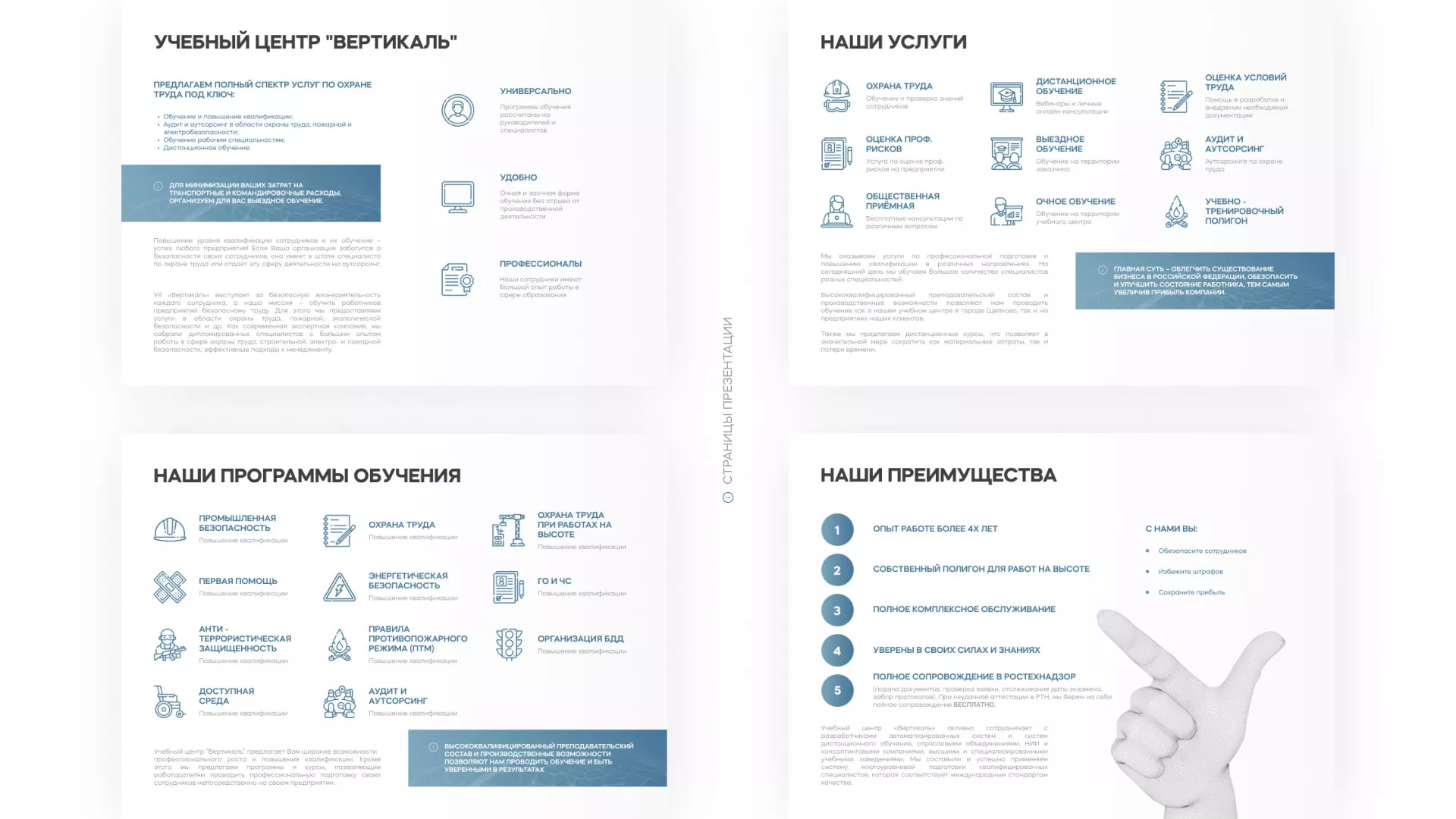 Разработка презентации для учебного центра «Вертикаль» в Медногорске