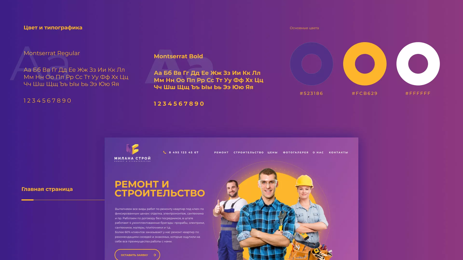 Разработка сайта строительной компании «Милана-Строй» в Медногорске